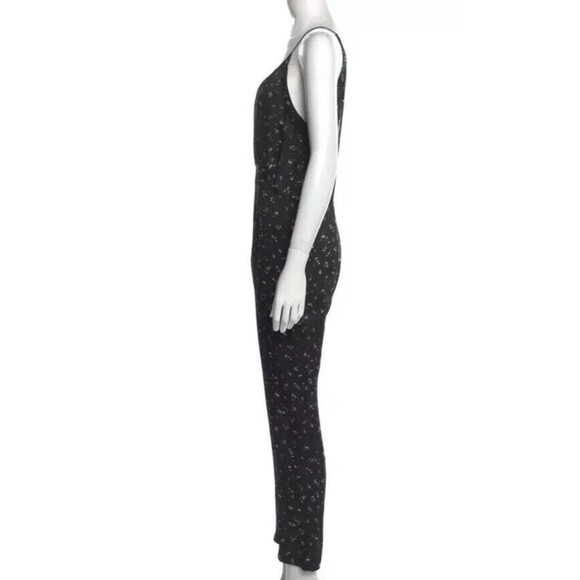 NWOT IRO Bemera 100% Silk Floral Jumpsuit Black And White  EU 36 US 4 - RRP £420 - Picture 3 of 13